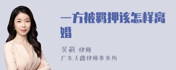 一方被羁押该怎样离婚