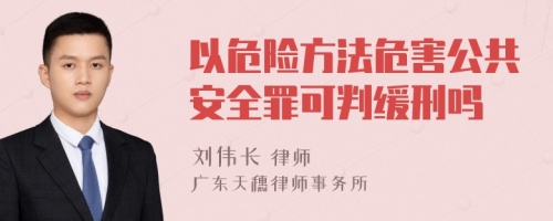 以危险方法危害公共安全罪可判缓刑吗