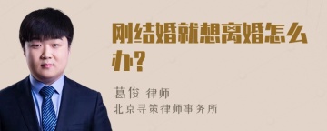 刚结婚就想离婚怎么办?