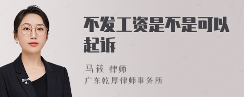 不发工资是不是可以起诉