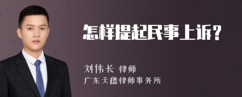 怎样提起民事上诉？