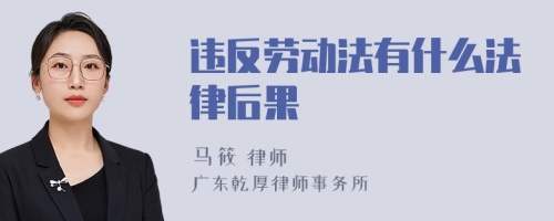 违反劳动法有什么法律后果