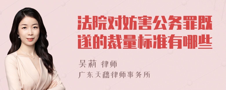 法院对妨害公务罪既遂的裁量标准有哪些