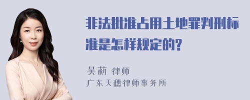 非法批准占用土地罪判刑标准是怎样规定的?