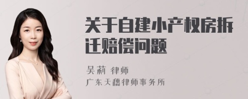 关于自建小产权房拆迁赔偿问题