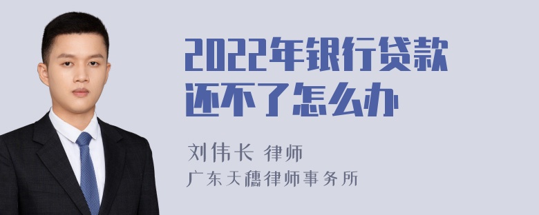 2022年银行贷款还不了怎么办