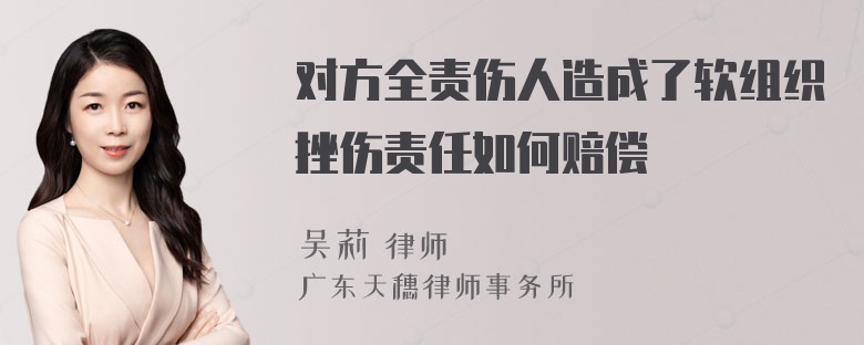 对方全责伤人造成了软组织挫伤责任如何赔偿