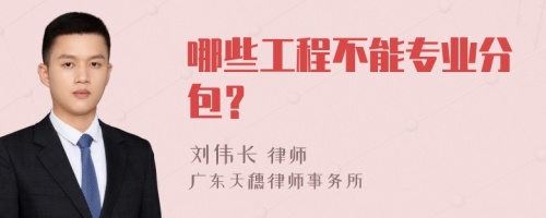 哪些工程不能专业分包？