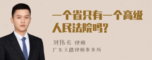 一个省只有一个高级人民法院吗?