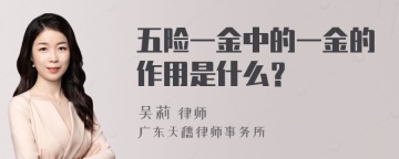 五险一金中的一金的作用是什么？