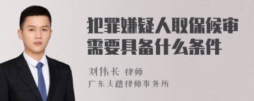 犯罪嫌疑人取保候审需要具备什么条件