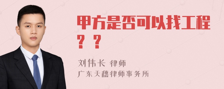 甲方是否可以找工程? ?