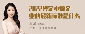 2022界定小微企业的最新标准是什么