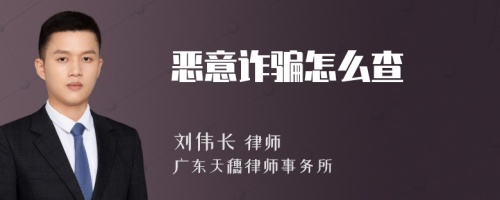 恶意诈骗怎么查