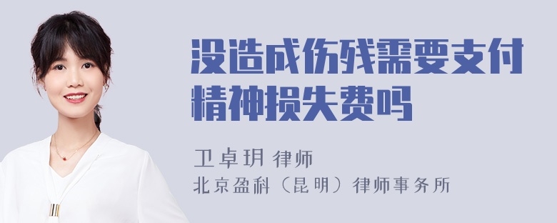 没造成伤残需要支付精神损失费吗