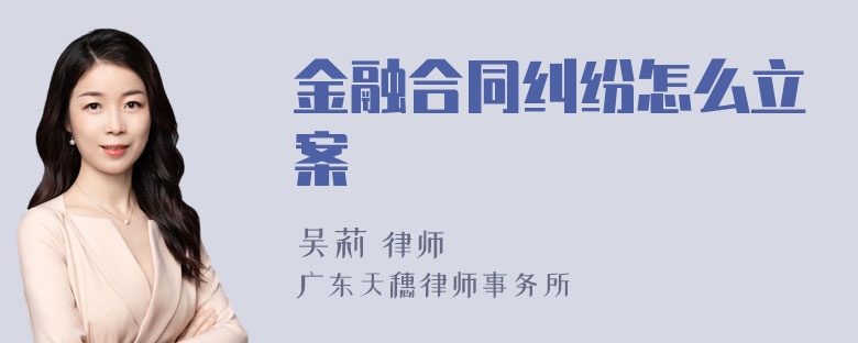 金融合同纠纷怎么立案