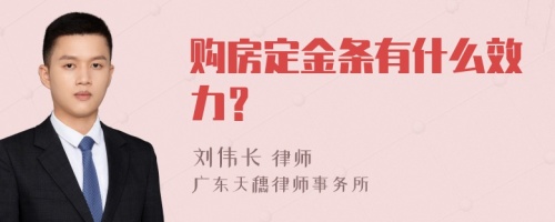 购房定金条有什么效力？