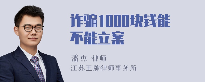 诈骗1000块钱能不能立案