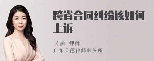 跨省合同纠纷该如何上诉