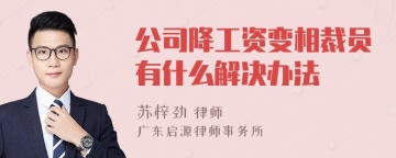 公司降工资变相裁员有什么解决办法