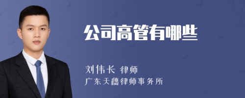 公司高管有哪些