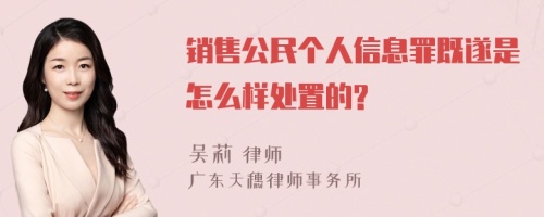 销售公民个人信息罪既遂是怎么样处置的?