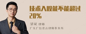 技术入股能不能超过20%