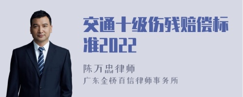 交通十级伤残赔偿标准2022