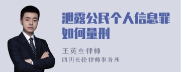 泄露公民个人信息罪如何量刑