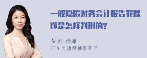 一般隐匿财务会计报告罪既遂是怎样判刑的?