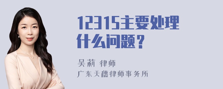 12315主要处理什么问题？