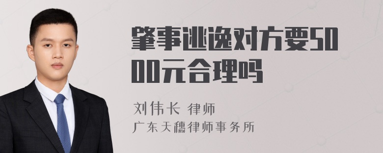 肇事逃逸对方要5000元合理吗