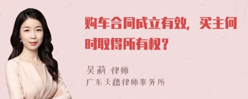 购车合同成立有效，买主何时取得所有权？