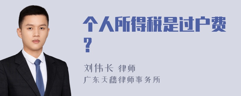 个人所得税是过户费？