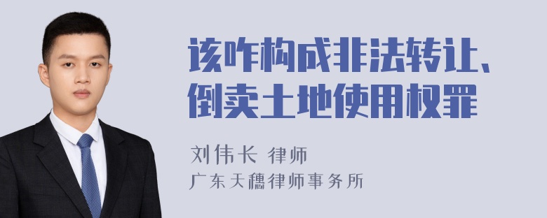 该咋构成非法转让、倒卖土地使用权罪