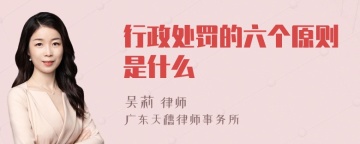 行政处罚的六个原则是什么