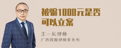 被骗1000元是否可以立案