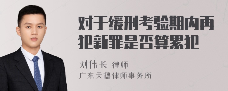 对于缓刑考验期内再犯新罪是否算累犯