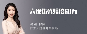 六级伤残赔偿60万