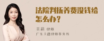 法院判抚养费没钱给怎么办？