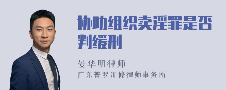 协助组织卖淫罪是否判缓刑