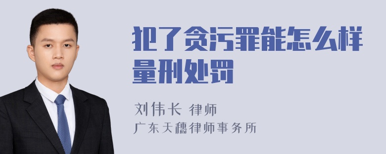 犯了贪污罪能怎么样量刑处罚