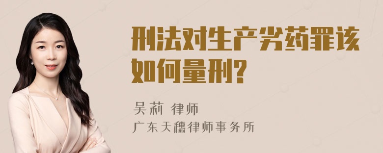 刑法对生产劣药罪该如何量刑?