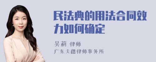 民法典的用法合同效力如何确定