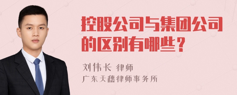 控股公司与集团公司的区别有哪些？