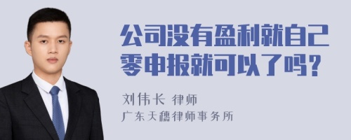 公司没有盈利就自己零申报就可以了吗？