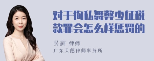 对于徇私舞弊少征税款罪会怎么样惩罚的