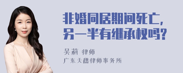 非婚同居期间死亡,另一半有继承权吗?