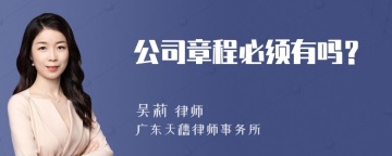 公司章程必须有吗？