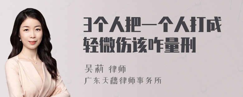 3个人把一个人打成轻微伤该咋量刑